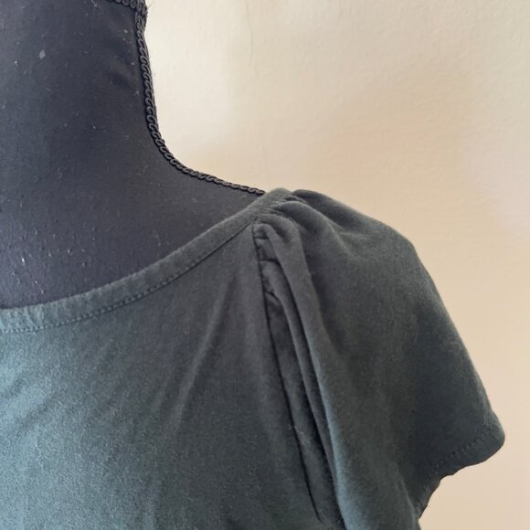 Y2K Forest Green Babydoll Gold Beaded Top - Picture 4 of 7